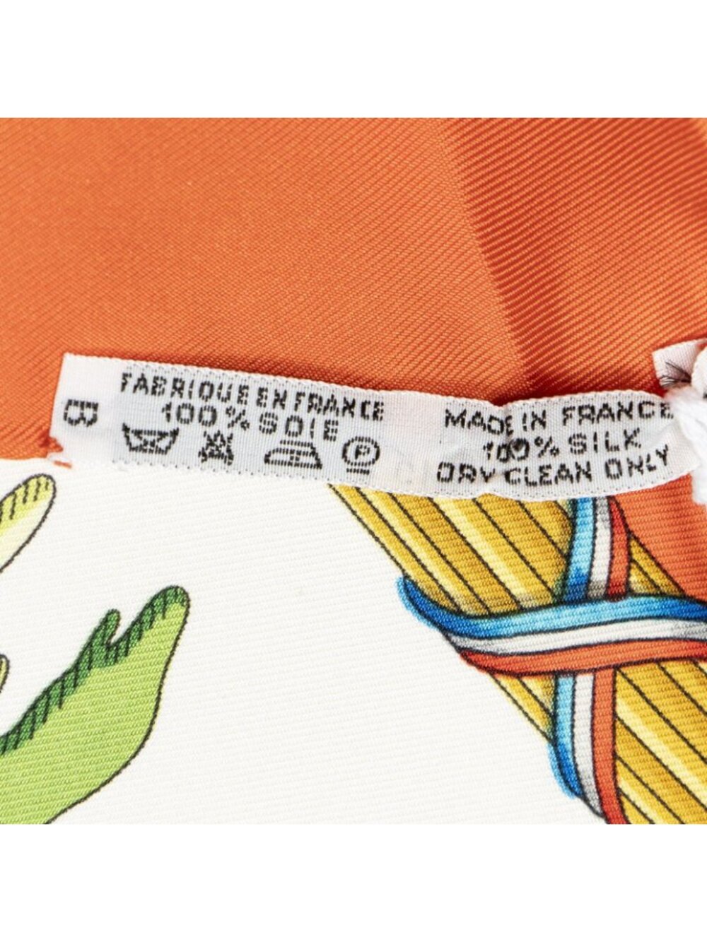 ★SOLD★ Hermes Scarf Orange Ivory Gold Silk - Picture 5 of 5